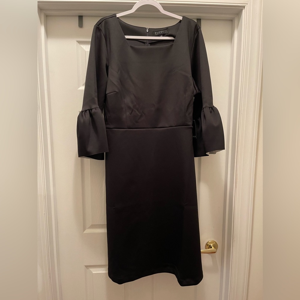 Eloqii Bell Sleeve Scuba Dreas